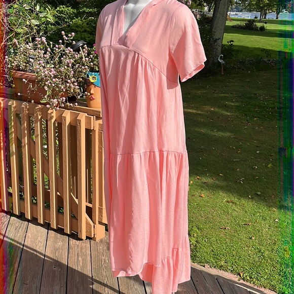 Boho flowing soft pink dress M - Picture 4 of 11